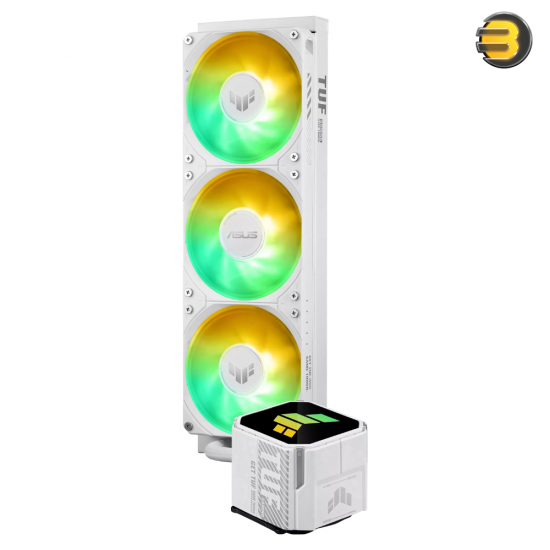 ASUS TUF Gaming LC III 360 ARGB White Edition All-in-One Liquid CPU Cooler - 360mm Radiator, Triple 120mm ARGB Fans, High Airflow & Static Pressure Design, Efficient Pump for Optimal CPU Cooling Performance
