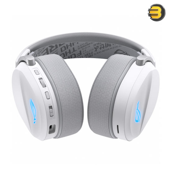 ASUS ROG Pelta wireless gaming headset with RGB lighting, detachable boom microphone and tri-mode connectivity White