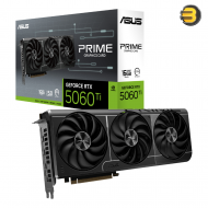 ASUS PRIME GeForce RTX 5060 Ti 16GB GDDR7 – 758 AI TOPS, SFF-Ready 2.5-Slot Design, Axial-Tech Fans, Dual-Ball Bearings, Dual BIOS, and GPU Tweak III for Compact High-Performance Gaming