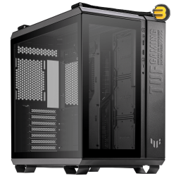 ASUS TUF Gaming GT502 Black ATX Mid-Tower Computer Case,Front Panel RGB Button,USB 3.2 Type-C,2x USB 3.0 Ports,Tool-free Side Panel,ARGB Hub, 360mm and 280mm Radiator compatible, Fabric Handle on top.