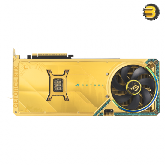 ASUS ROG Astral GeForce RTX 5080 Dhahab CORE OC Edition — 16GB GDDR7, PCIe 5.0, 10,752 CUDA cores, OC up to 2790 MHz, 30 Gbps 256‑bit memory, quad‑fan cooling with vapor chamber, ARGB, 3.8‑slot design, 2x HDMI 2.1b + 3x DP 2.1b, 16‑pin power, 850W PSU rec