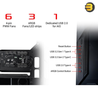 ASUS ROG Z11 Mini-ITX/DTX Mid-Tower PC Gaming Case with Patented 11° Tilt Design, Compatible with ATX Power Supply or a 3-Slot Graphics, Tempered-glass Panels, Front I/O USB 3.2 Gen 2 Type-C, Two USB 3.2 Gen 1 Type-A and ARGB Control Button