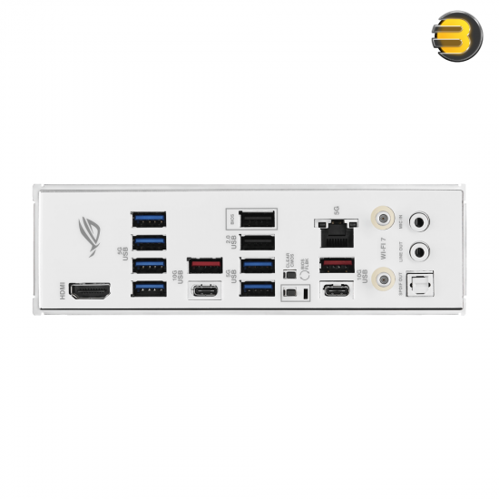 ASUS ROG STRIX B850-A GAMING WIFI7 NEO white and silver ATX motherboard with AMD AM5 socket, PCIe 5.0 x16, 4 M.2 slots, Wi-Fi 7, 5GbE and SupremeFX audio