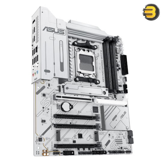 ASUS X870 MAX GAMING WIFI7 (W) ATX Motherboard — AMD AM5 Socket, Supports Ryzen 9000/8000/7000 Series CPUs, 4x DDR5 DIMM up to 256GB, PCIe 5.0 x16, 3x M.2 (PCIe 5.0/4.0), 4x SATA 6Gb/s, USB4 40Gbps Type-C, Wi-Fi 7, Bluetooth 5.4, Realtek 2.5Gb LAN, Aura S ASUS X870 MAX GAMING WIFI7 (W) ATX Motherboard — AMD AM5 Socket, Supports Ryzen 9000/8000/7000 Series CPUs, 4x DDR5 DIMM up to 256GB, PCIe 5.0 x16, 3x M.2 (PCIe 5.0/4.0), 4x SATA 6Gb/s, USB4 40Gbps Type-C, Wi-Fi 7, Bluetooth 5.4, Realtek 2.5Gb LAN, Aura S