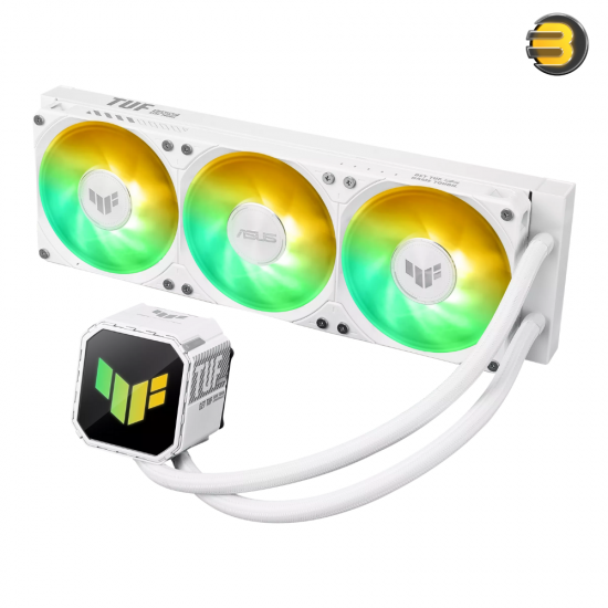 ASUS TUF Gaming LC III 360 ARGB White Edition All-in-One Liquid CPU Cooler - 360mm Radiator, Triple 120mm ARGB Fans, High Airflow & Static Pressure Design, Efficient Pump for Optimal CPU Cooling Performance