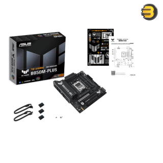 ASUS TUF GAMING B850M-PLUS – AMD AM5 DDR5 Micro-ATX Motherboard, 4 DIMMs (Up to 8000+MT/s OC), PCIe 5.0 x16, 3x M.2, 4 SATA, 2.5GbE, TUF Protection, Aura Sync ASUS TUF GAMING B850M-PLUS – AMD AM5 DDR5 Micro-ATX Motherboard, 4 DIMMs (Up to 8000+MT/s OC), PCIe 5.0 x16, 3x M.2, 4 SATA, 2.5GbE, TUF Protection, Aura Sync