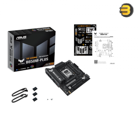 ASUS TUF GAMING B850M-PLUS – AMD AM5 DDR5 Micro-ATX Motherboard, 4 DIMMs (Up to 8000+MT/s OC), PCIe 5.0 x16, 3x M.2, 4 SATA, 2.5GbE, TUF Protection, Aura Sync