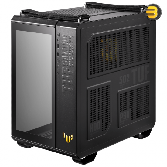 ASUS TUF Gaming GT502 PLUS PC Case — Dual Chamber Chassis, Supports 360mm Radiator, Up to 13 Fans, Discrete aRGB HUB, Fully Modular Design - Black