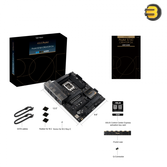 ASUS ProArt B760-CREATOR D4 Intel LGA 1700(13th and 12th Gen) ATX content creator motherboard, 12+1 power stages, DDR4, PCIe 5.0, three M.2 slots, 2.5 Gb & 1 Gb LAN, USB 3.2 Gen 2x2 Type-C front-panel connector, Thunderbolt (USB4) header