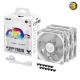 ASUS TUF Gaming TR120 ARGB White Fan Triple Pack — 120mm x 28mm, Hydraulic Bearing, 2000 RPM, 77.4 CFM Airflow, 3.3 mmH2O Static Pressure, 29 dB(A), Double-Layer Addressable RGB LEDs, Aura Sync Compatible