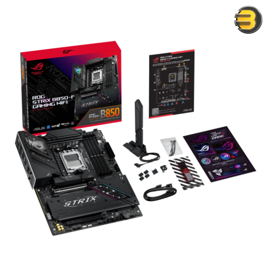 ASUS ROG STRIX B850-F GAMING WIFI – AMD AM5 DDR5 ATX, 16+2+2 80A Power, WiFi 7, Dual Gen5 M.2, Max 256GB DDR5 (AEMP), DIY-Friendly, AI Networking II