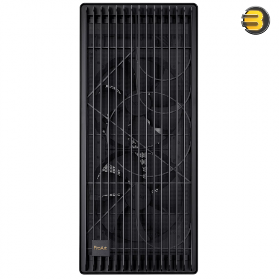 ASUS ProArt PA602 E-ATX computer case, 420 mm radiator support, one 140 mm and two 200mm pre-installed system fans, front panel IR dust indicator, power lock latch, tool-less PCIe mounting, USB 20Gbps support