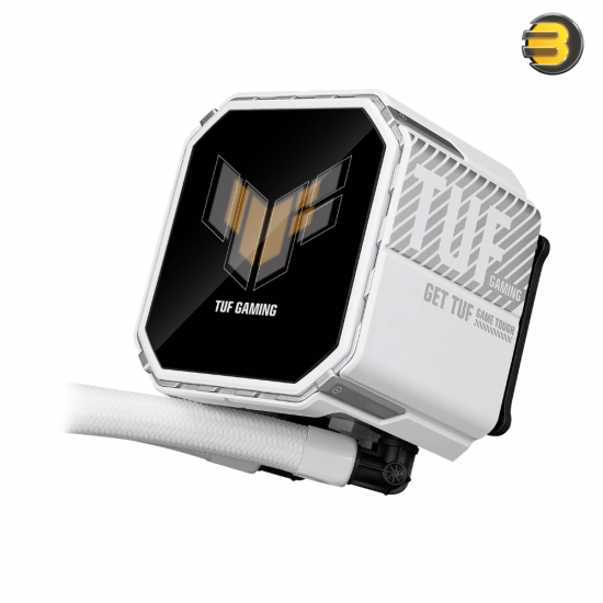 ASUS TUF Gaming LC III 360 ARGB LCD White Edition All-in-One Liquid CPU Cooler - 360mm Radiator, Triple 120mm ARGB Fans, 2.8 LCD Display for System Monitoring, Custom GIFs & MP4 Support, High Airflow Design