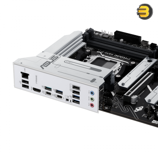 ASUS PRIME X870-P – AMD AM5 DDR5 ATX Motherboard, 4 DIMMs up to 8000+ MT/s, 1× PCIe 5.0 x16, 4× M.2, 2 SATA, 2× USB4, 1× HDMI, 2.5GbE, RAID, ASUS 5X Protection, Aura Sync