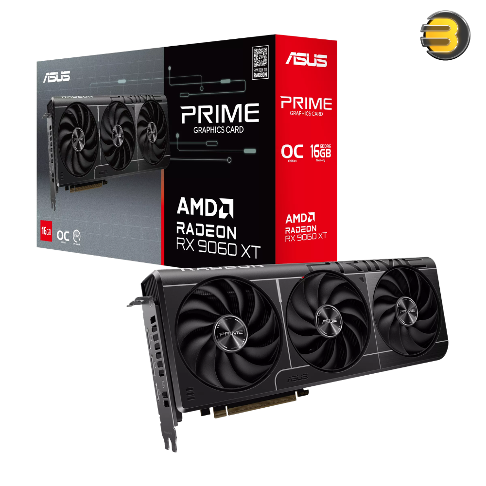 ASUS PRIME Radeon RX 9060 XT 16GB GDDR6 PCI Express 5.0 x16 ATX Graphics Card PRIME-RX9060XT-O16G RX 9060XT 16GB
