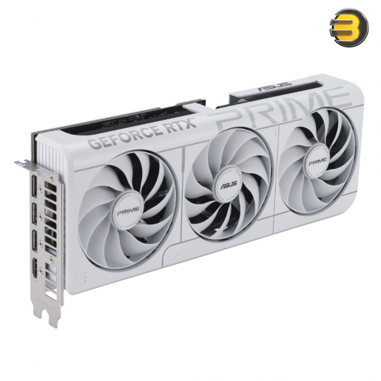 ASUS PRIME GeForce RTX 5070 White OC Edition 12GB GDDR7, NVIDIA Blackwell Architecture, 6144 CUDA Cores, 2.5 Slot Cooling, Axial-Tech Triple Fans, PCIe 5.0, DLSS 4 & Reflex 2, Dual BIOS, Aura Sync RGB, Compact SFF-Friendly Design