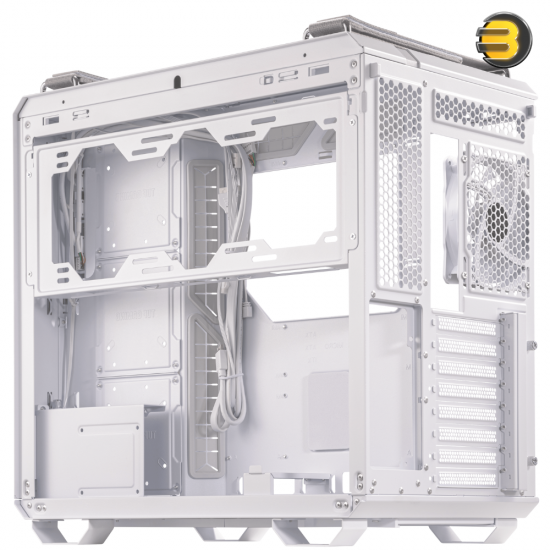 ASUS TUF Gaming GT502 PLUS PC Case — Dual Chamber Chassis, Supports 360mm Radiator, Up to 13 Fans, Discrete aRGB HUB, Fully Modular Design - White