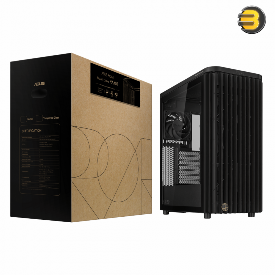 ASUS ProArt PA401 Wood Edition Tempered Glass Panel ATX Mid-Tower Case — FSC-Certified Ash Wood Front, Tempered Glass Side Panel, Dual 160mm Front Fans, 120mm Rear Fan, PWM Fan Hub, USB 3.2 Gen 2x2 Type-C, Supports Up to 315mm GPU