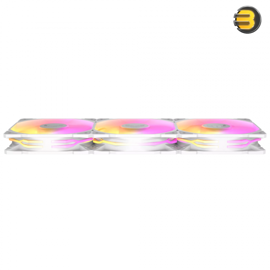 ASUS TUF Gaming TR120 ARGB White Reverse Triple Pack — 28mm Extra-Thick Frame, 2.75mmH2O Static Pressure, 76.3 CFM Airflow, Ultra-Quiet 29 dB(A), Double-Layer Addressable RGB LEDs, Aura Sync Compatible