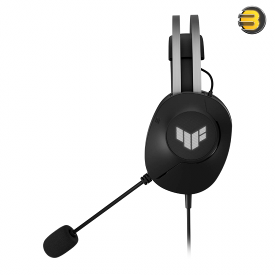 ASUS TUF Gaming H1 Gen II wired gaming headset with USB Type-A connection and TUF logo lighting