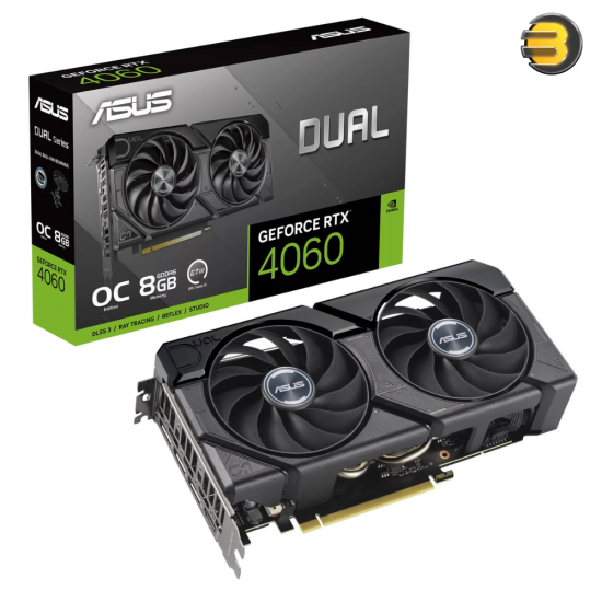 ASUS Dual GeForce RTX 4060 EVO OC Graphics Card, 8GB GDDR6 128-bit Memory, 2535 MHz OC Boost Clock, 17 Gbps Memory Speed, PCI E 4.0, DisplayPort 1.4a / HDMI 2.1a | 90YV0JC7-M0NA00