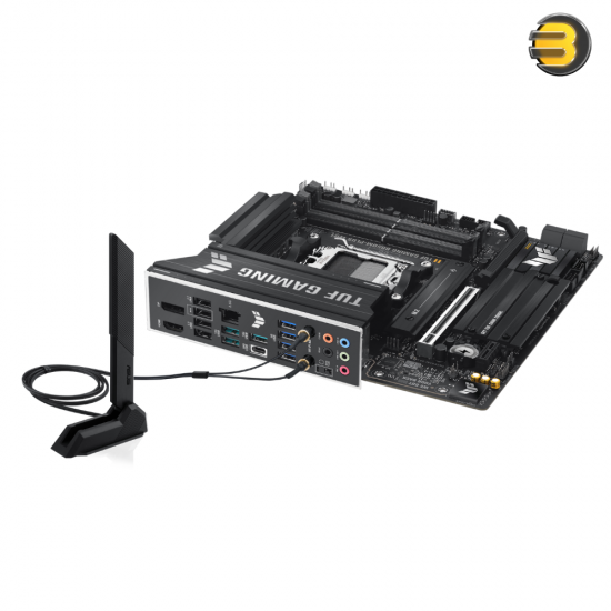 ASUS TUF GAMING B850M-PLUS WIFI – 14+2+1 80A Power, DDR5 8000+ MT/s (AEMP), PCIe 5.0, USB 20Gbps/10Gbps, WiFi 6E, 2.5GbE, DIY Friendly, Pre-Mounted I/O, Aura Sync RGB