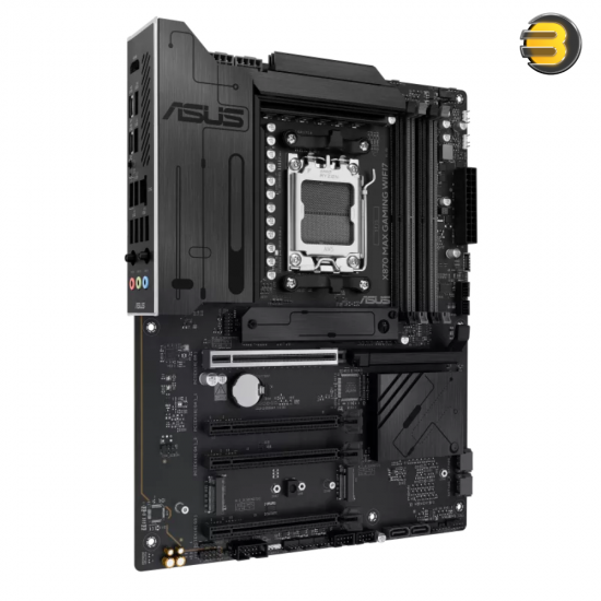 ASUS X870 MAX GAMING WIFI7 AMD AM5 ATX motherboard with Wi-Fi 7, PCIe 5.0, USB4, 3x M.2 slots, and ASUS Q-Design features