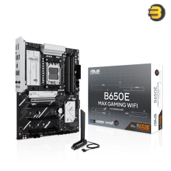 ASUS B650E MAX GAMING WIFI Motherboard AMD AM5 Socket — DDR5 Support, PCIe 5.0 x16 & M.2 Slots, Wi-Fi 6E, Realtek 2.5Gb Ethernet, Aura Sync RGB, Robust Cooling with Heatsinks, BIOS FlashBack™, USB 10Gbps Type-C, Gaming Ready