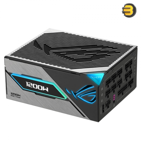 ASUS ROG Thor 1200W Platinum III Fully Modular ATX 3.1 Power Supply — 80 PLUS Platinum, GaN MOSFET, “GPU-First” Intelligent Voltage Stabilizer, Magnetic OLED Display, PCIe Gen 5.1 Ready, Dual-Ball Bearing Fan