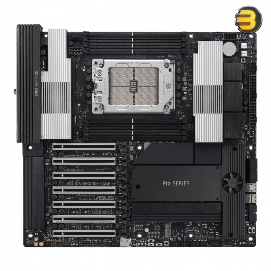 ASUS PRO WS WRX90E-SAGE SE EEB sTR5 Workstation Motherboard ASUS PRO WS WRX90E-SAGE SE EEB workstation motherboard with AMD sTR5 socket, DDR5 ECC RDIMM slots, PCIe 5.0 expansion and dual 10GbE LAN