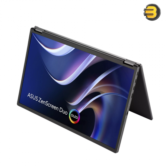 ASUS ZenScreen Duo OLED MQ149CD 14" WUXGA OLED Portable Monitor ASUS ZenScreen Duo OLED MQ149CD 14 inch portable monitor with WUXGA OLED panel, 100% DCI-P3, DisplayHDR 400 True Black and USB Type-C connectivity