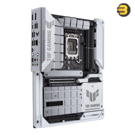 ASUS TUF GAMING Z790-BTF WIFI — Intel Z790 (LGA 1700) ATX motherboard, Hidden-Connector Design, PCIe 5.0, four M.2 slots, 16+1+1 power stages, DDR5, Intel 2.5Gb Ethernet, Intel Wi-Fi 7, HDMI, DisplayPort, Rear USB 20Gbps Type-C, Front USB 10G