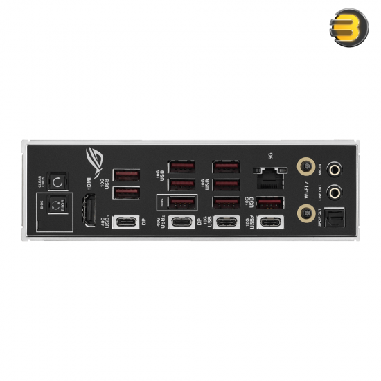 ASUS ROG STRIX X870E-E GAMING WIFI7 NEO white and silver ATX motherboard with AMD AM5 socket, PCIe 5.0 x16, 5 M.2 slots, USB4, Wi-Fi 7 and SupremeFX audio
