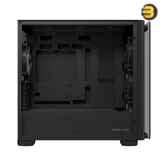 ASUS A23 PLUS micro-ATX - support for hidden-connector motherboards, 360 mm radiators, and 380 mm graphics cards, 4 pre-installed ARGB fans and clean cable management.