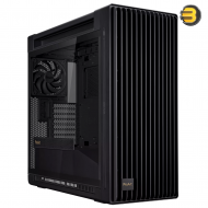 ASUS ProArt PA602 E-ATX computer case, 420 mm radiator support, one 140 mm and two 200mm pre-installed system fans, front panel IR dust indicator, power lock latch, tool-less PCIe mounting, USB 20Gbps support