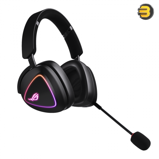 ASUS ROG Delta II Tri-Mode Wireless Gaming Headset ASUS ROG Delta II wireless gaming headset with RGB lighting, detachable boom microphone and tri-mode connectivity