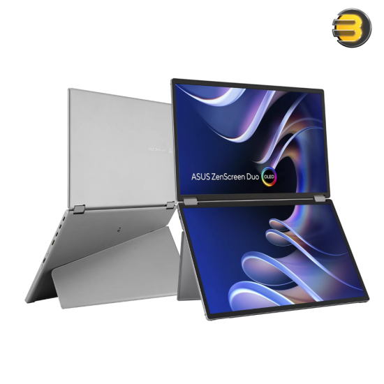 ASUS ZenScreen Duo OLED MQ149CD 14" WUXGA OLED Portable Monitor ASUS ZenScreen Duo OLED MQ149CD 14 inch portable monitor with WUXGA OLED panel, 100% DCI-P3, DisplayHDR 400 True Black and USB Type-C connectivity