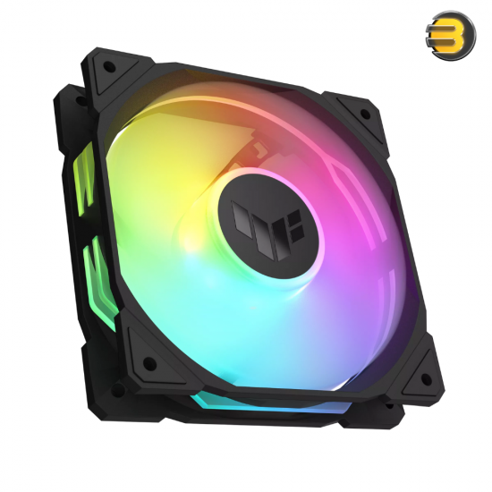 ASUS TUF Gaming TR120 ARGB Fan Triple Pack — 120mm x 28mm, Hydraulic Bearing, 2000 RPM, 77.4 CFM Airflow, 3.3 mmH2O Static Pressure, 29 dB(A), Double-Layer Addressable RGB LEDs, Aura Sync Compatible, Black