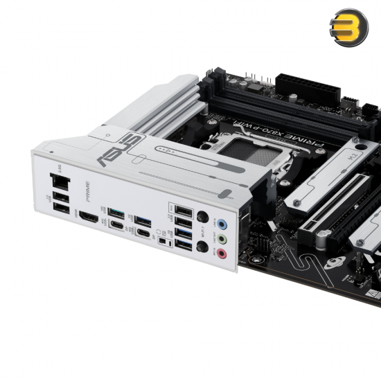 ASUS PRIME X870-P WIFI – AMD AM5 DDR5 ATX Motherboard, 4 DIMMs (up to 8000+ MT/s), 1× PCIe 5.0 x16, 4× M.2, 2× SATA, 2× USB4, 1× HDMI, Wi‑Fi 7, 2.5GbE, RAID, ASUS 5X Protection & Aura Sync