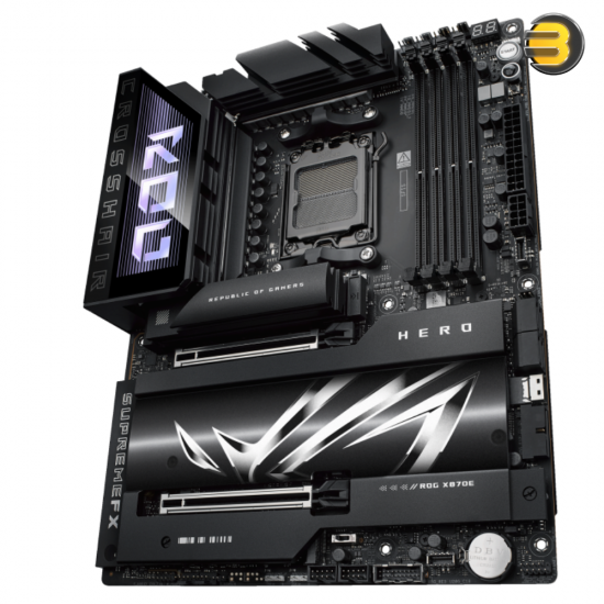 ASUS ROG CROSSHAIR X870E HERO — AMD X870E AM5 ATX motherboard, Advanced AI PC ready, 18+2+2 power stages, DDR5, PCIe 5.0, 5x M.2, Wi-Fi 7, USB4, AI Overclocking, Core Flex, PCIe Slot Q-Release Slim