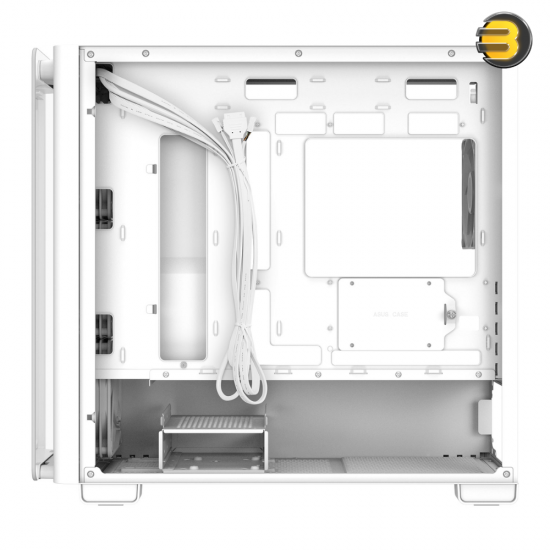 ASUS A23 PLUS White micro-ATX - support for hidden-connector motherboards, 360 mm radiators, and 380 mm graphics cards, 4 pre-installed ARGB fans and clean cable management.