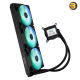 ASUS Prime LC 360 ARGB LCD AIO Liquid CPU Cooler — 2.3-inch LCD for CPU/GPU stats, Asetek pump, 3×120mm daisy‑chain ARGB fans, reinforced sleeved tubing, Intel LGA 1851/1700/1200/115x & AMD AM5/AM4
