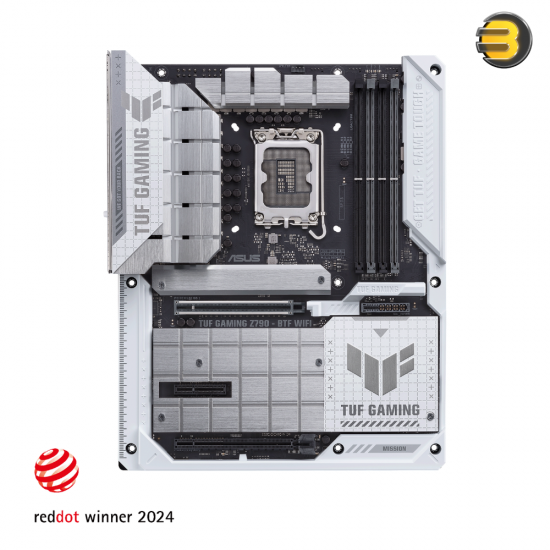 ASUS TUF GAMING Z790-BTF WIFI — Intel Z790 (LGA 1700) ATX motherboard, Hidden-Connector Design, PCIe 5.0, four M.2 slots, 16+1+1 power stages, DDR5, Intel 2.5Gb Ethernet, Intel Wi-Fi 7, HDMI, DisplayPort, Rear USB 20Gbps Type-C, Front USB 10G