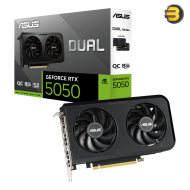 ASUS Dual GeForce RTX 5050 OC Edition 8GB GDDR6 — NVIDIA Blackwell Architecture, 2560 CUDA Cores, PCIe 5.0, Dual Axial-tech Fans, 2-Slot Cooling, 0dB Technology