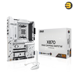 ASUS X870 MAX GAMING WIFI7 (W) ATX Motherboard — AMD AM5 Socket, Supports Ryzen 9000/8000/7000 Series CPUs, 4x DDR5 DIMM up to 256GB