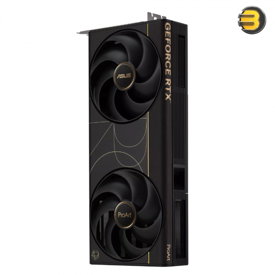 ASUS ProArt RTX 5090 32GB GDDR7 PCIe 5.0 Creator Graphics Card ASUS ProArt RTX 5090 32GB graphics card with NVIDIA Blackwell architecture, 32GB GDDR7 memory, HDMI 2.1b, DisplayPort 2.1b and Axial-tech cooling fans