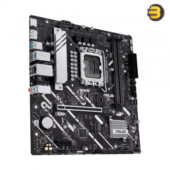 ASUS PRIME H810M-A-CSM Micro-ATX Motherboard – Intel H810, LGA1851, DDR5, PCIe 4.0, USB 10Gbps & Type-C, Dual M.2, Gigabit LAN
