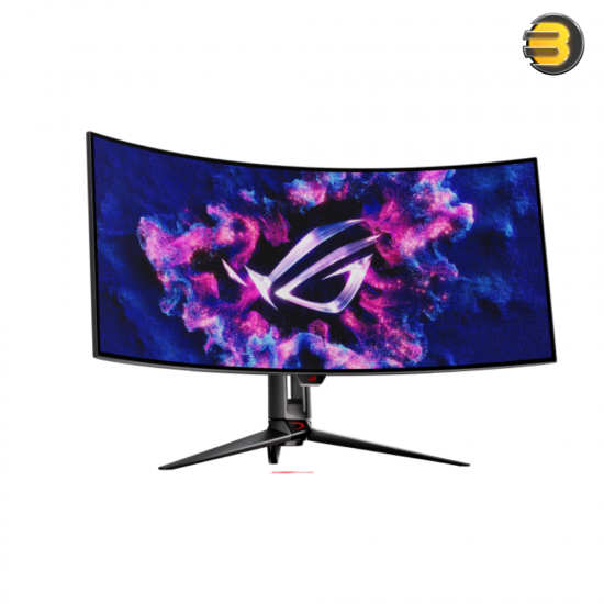 ASUS ROG Swift OLED PG39WCDM gaming monitor ― 39-inch (3440x1440) curved OLED panel, 240 Hz (above 144Hz), 0.03 ms, G-SYNC® compatible, custom heatsink, uniform brightness, ROG Smart KVM, 90 W Type-C, ASUS DisplayWidget Center