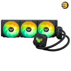 Asus TUF Gaming LC II 360 ARGB Liquid Cooler With Aura Sync, 360MM Radiator, 3*120MM TUF ARGB Fans, Reinforced 400MM Tubing, Decoupled Low-Noise Pump With Cover, Black | 90RC00M1-M0UAY0