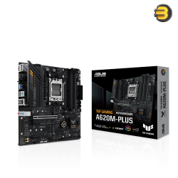 ASUS TUF GAMING A620M-PLUS Micro-ATX Motherboard — AMD AM5 Socket, Supports Ryzen 7000/8000/9000 Series, DDR5 up to 7600+ MHz (OC), PCIe 4.0 x16, Dual M.2 PCIe 4.0